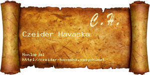 Czeider Havaska névjegykártya